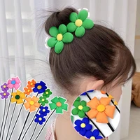 kid magic hair clips big flower lazy hairpin ponytail holder wire bun head rope hair curler twist tool girls hair accessories