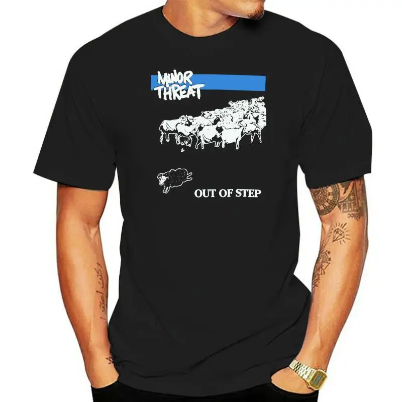 

Lectro Men's Minor Threat Hard Core Punk Band T Shirt Fashion Black Cotton Tees Size S 3xl Summer Man Tops Tees New coat tops