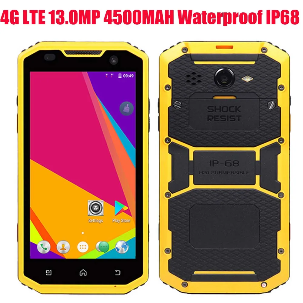 Brand NEW L500 4500MAH Smartphone 4G LTE NFC IP68 Rugged 2GB RAM 16GB ROM 5.0 13.0MP Quad Core Android 6.0 Waterproof Phone