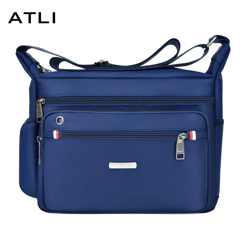 

2022 New Men Multifunctional Shoulder Bag Waterproof Oxford Solid Color Outdoor Travel Pack Messenger Pack Chest Bag for Male