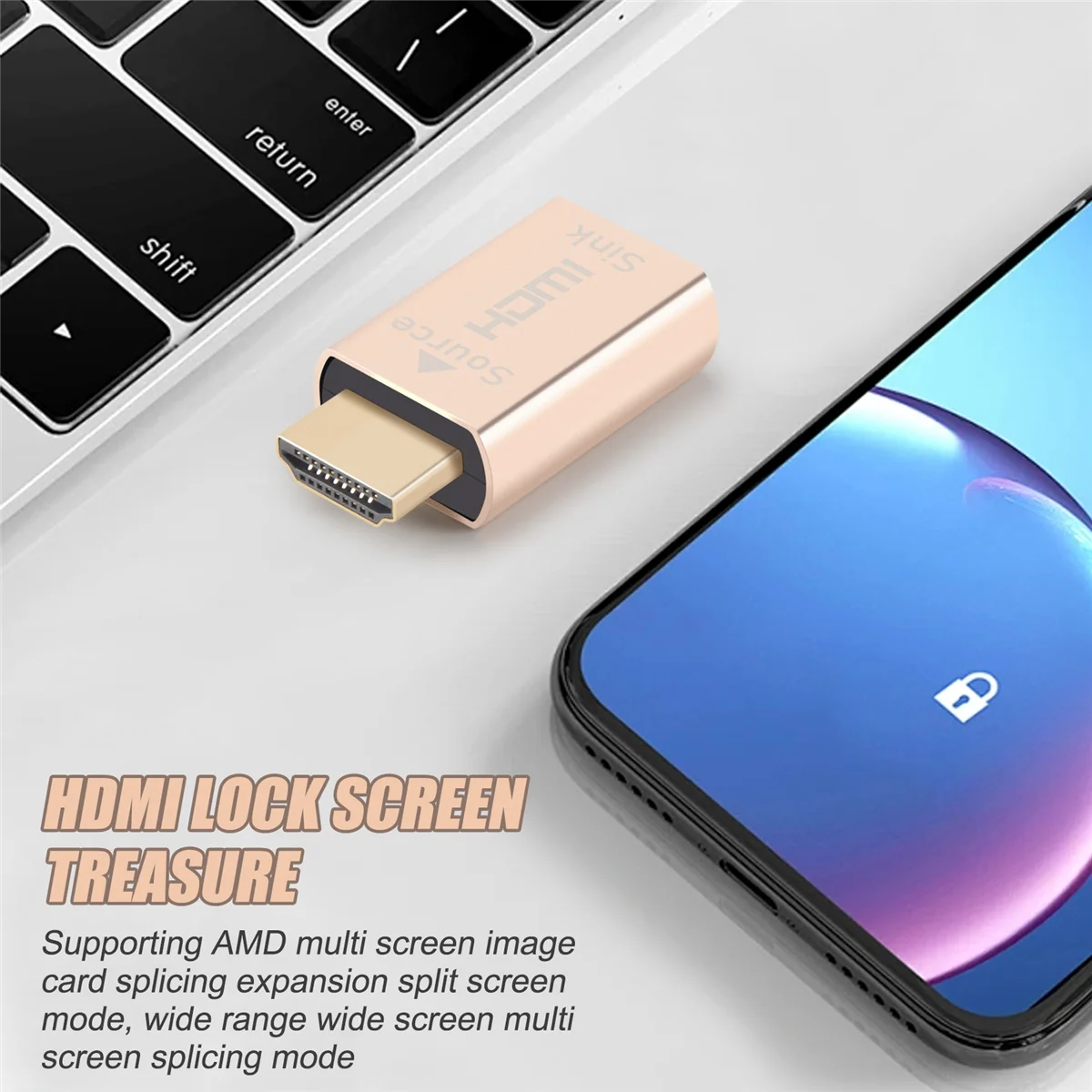 Держатель сигнала экрана блокировки HDMI KVM Виртуальный адаптер HDMI2.0 EDID DDC Заглушка