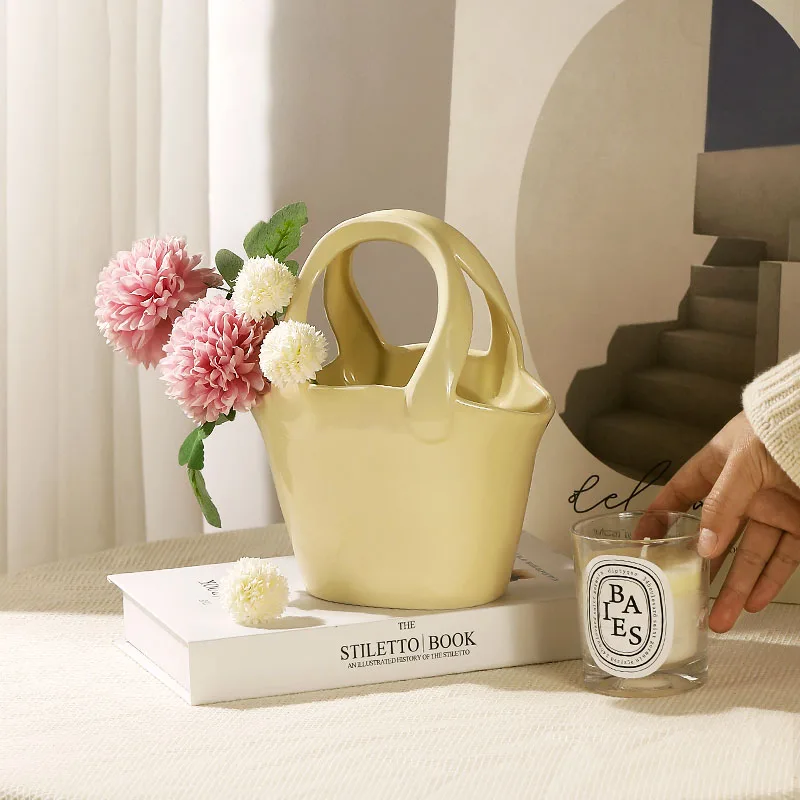 

Керамическая Геометрическая ваза в скандинавском стиле, украшения для гостиной, настольная художественная Цветочная композиция, аксессуа...