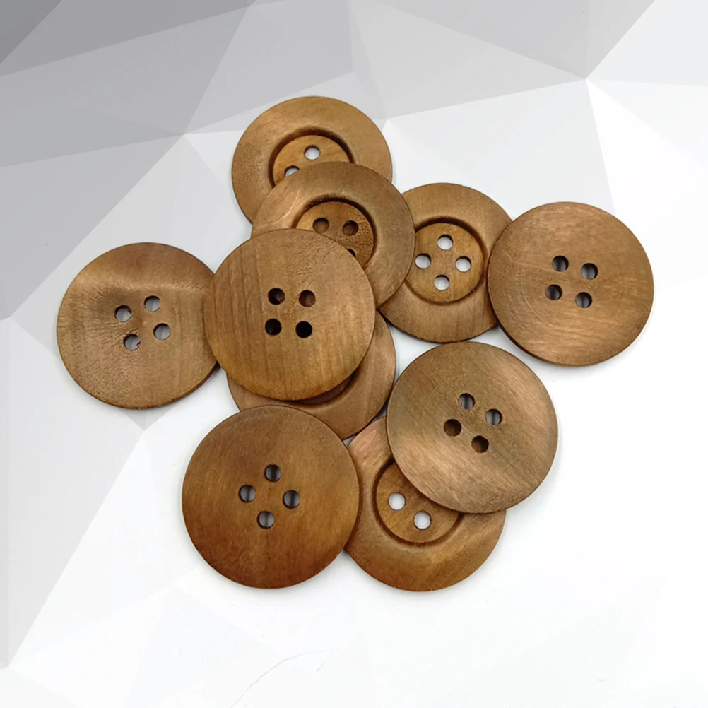 

Buttons Wooden Wood Craft Diyprint Holes Vintage Round Knitting 4 Decorative Natural Hole Sewing Button Scrapbooking Snaps