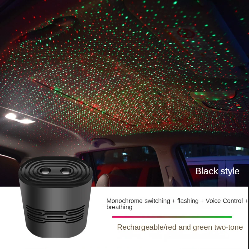 

Автомобильная приветственная лампа USB звезсветильник лазерная проекция Автомобильная атмосфера с голосовой активацией освещение на крыше...