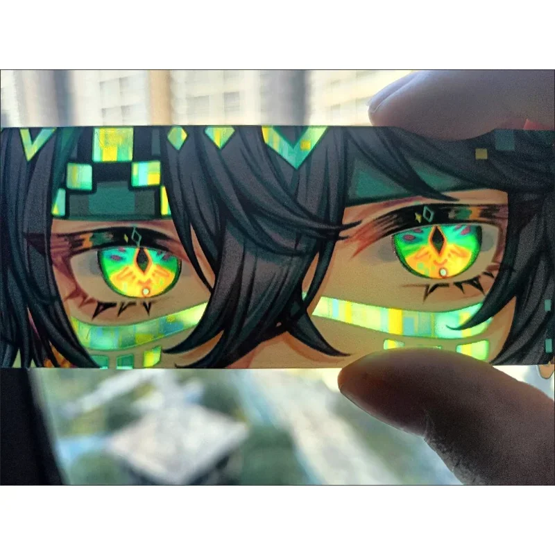 Фото Набор из 3 штук: Игровые акриловые брелоки-карты Kinich Turnfire Hunt Kachina Mualani Eyes Pupil of The Sky, высококачественные, с отражающимся эффектом. №5