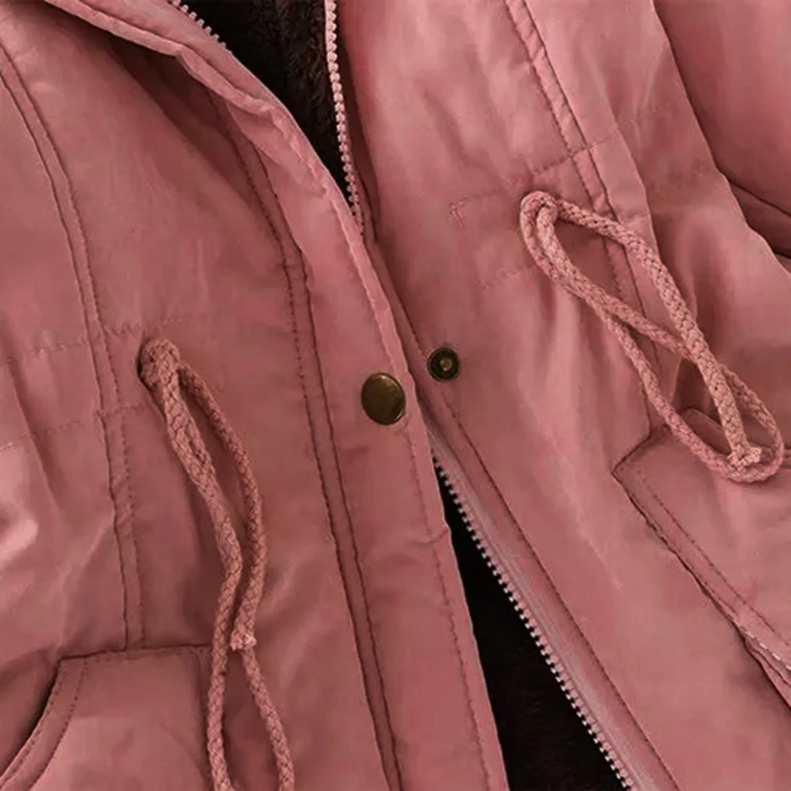 2024 зимние женские теплые парки средней длины флисовые карманы на молнии тонкая