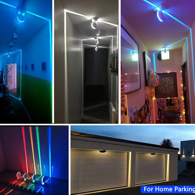 Фото Светодиодный RGB настенный светильник, лампа для окон, порогов, дверей, рамок, коридора, балкона, гаража, отеля, ресторана, светильник щение, 5 Вт, 12 Вт, IP67 №3