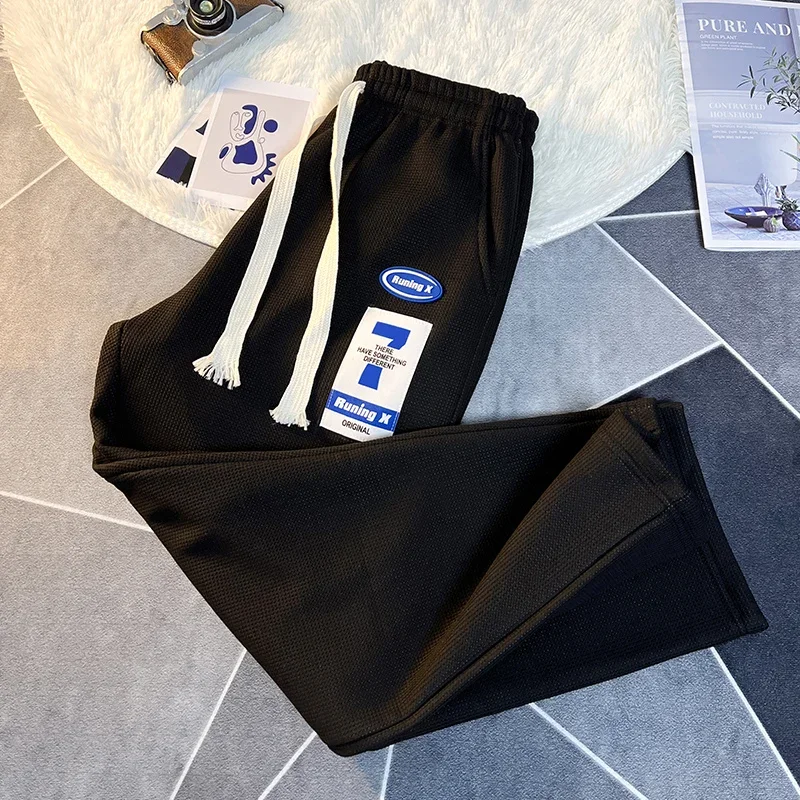 Новинка весна-лето 2023 штаны для бега с вафельным узором мужская мода брендовые