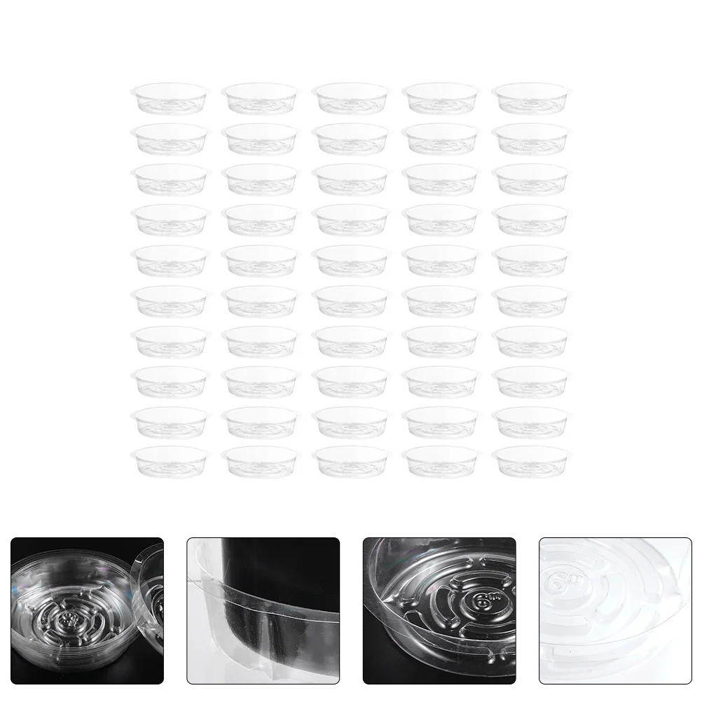

50 PCS TPlastic Flower Pot Holder Serving Tray Flowerpot Plate Saucer Garden Accessories