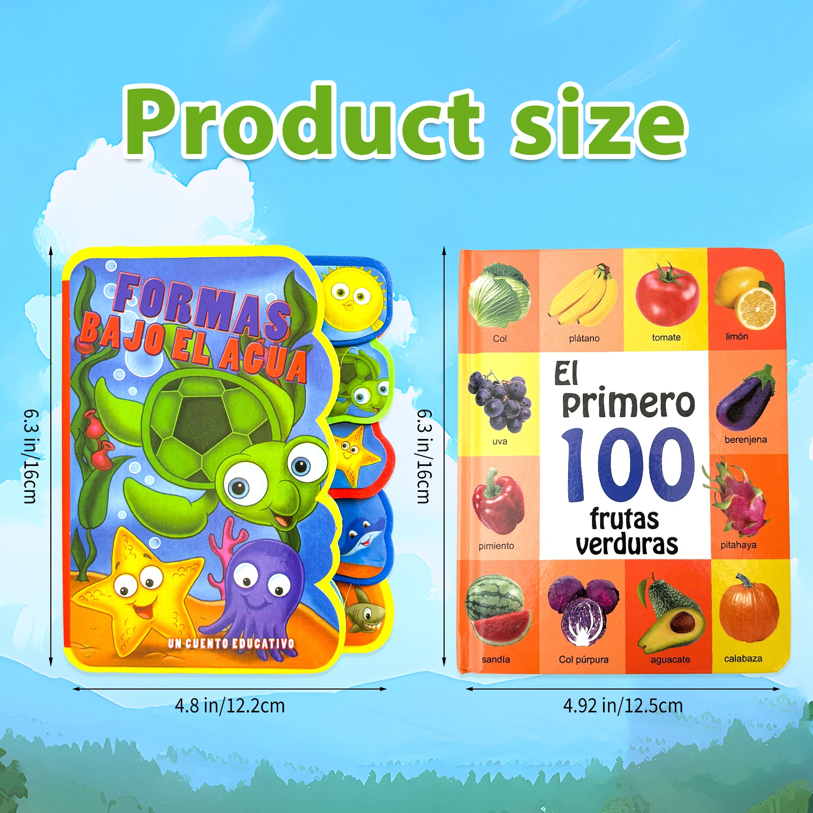 

Испанские детские книги Teeny Baby: Подводные формы + Первые 100 фруктов и овощей