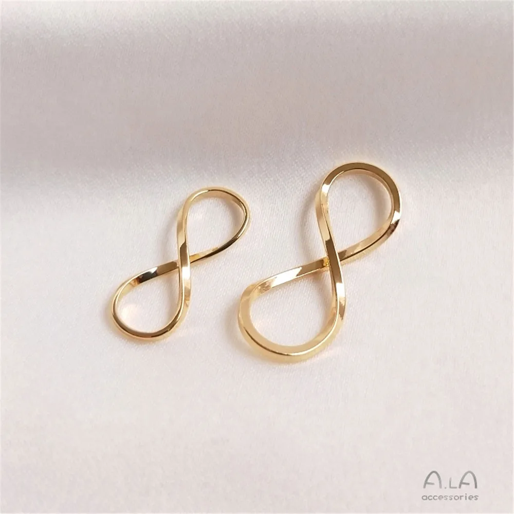 

14K plated gold filled Double hanging 8 button infinite love bracelet clavicle necklace pendant DIY first accessories