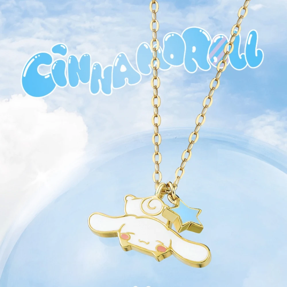 

New Sanrio Cinnamoroll Necklace Female Kawaii Design Cute Cartoon Mymelody Necklace Student Child Jewelry Birthday Gift
