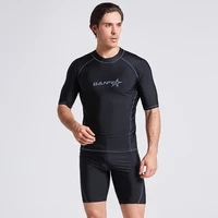 2022 new quick dry short sleeve rashguard men swimsuit tops swimming suit upf 50 beach rash guard diving surfing shirt for men