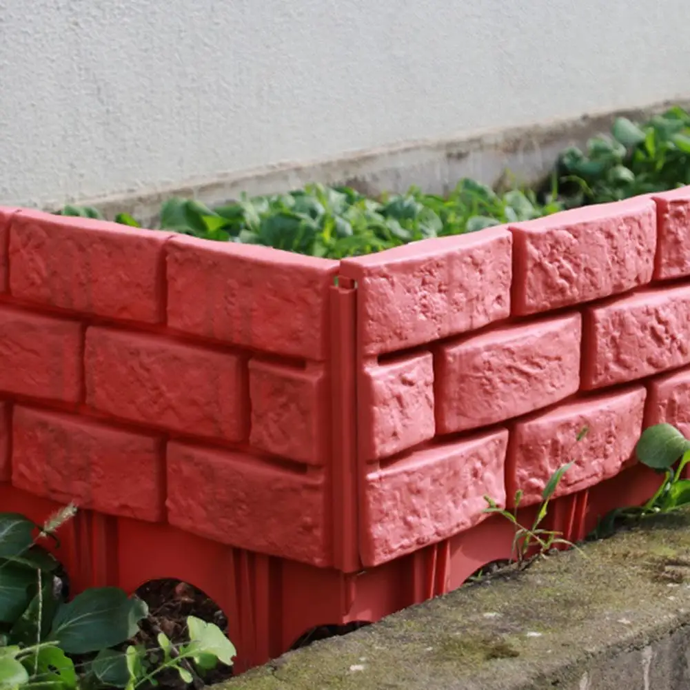 

DIY Garden Fence Imitation Brick Pattern Plant Edge Border Weather Proof Plastic Landscape Path Panels Garden Edging Fence