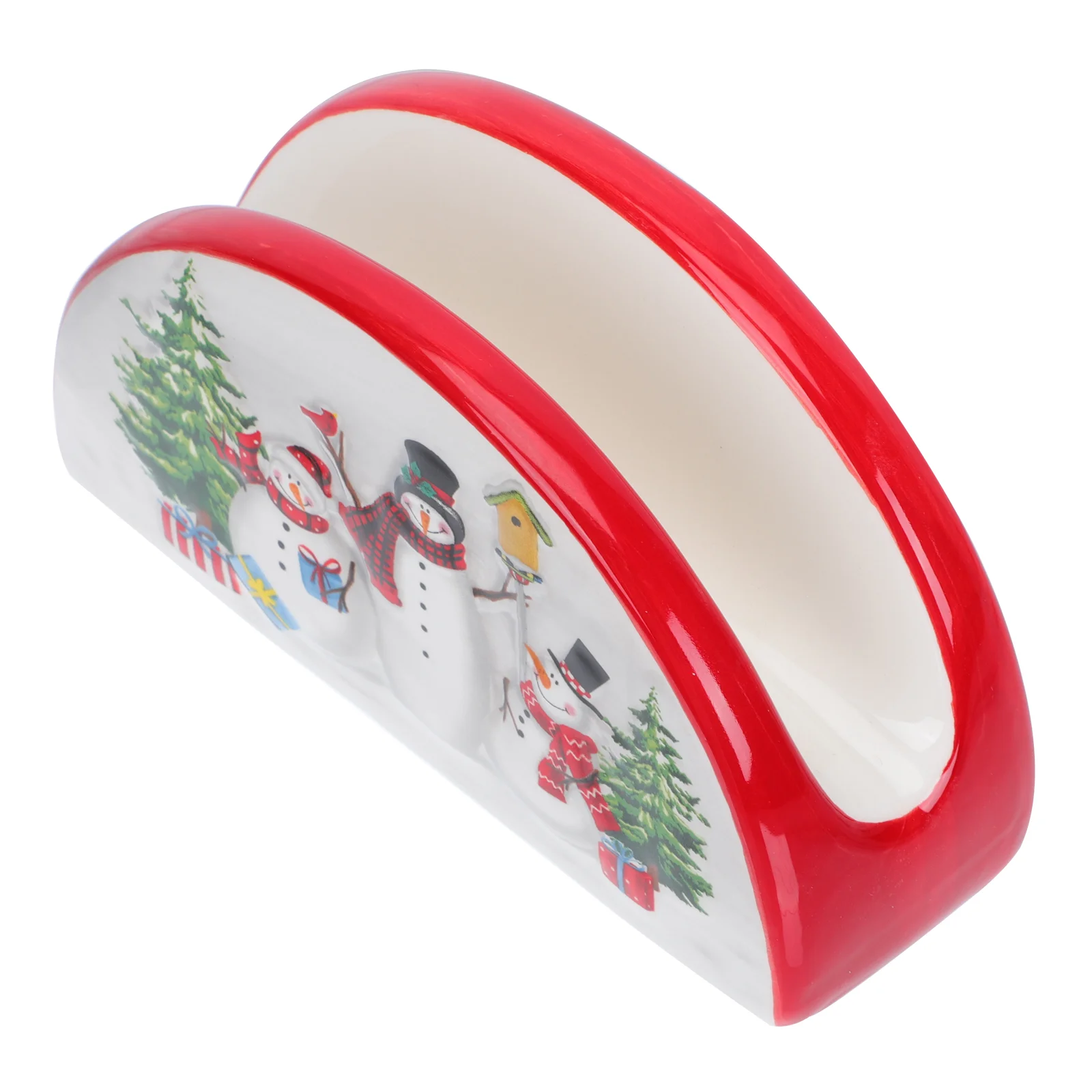 

Napkin Holder Tissue Christmas Dispenser Stand Rack Paperceramic Freestanding Table Tabletop Towel Holiday Cocktail Dining