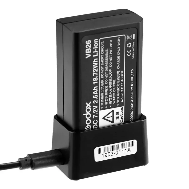 Фото USB-зарядное устройство VC26 для вспышки-вспышки V1pro V1 V860III V850III MF-R76 (без аккумулятора) №2
