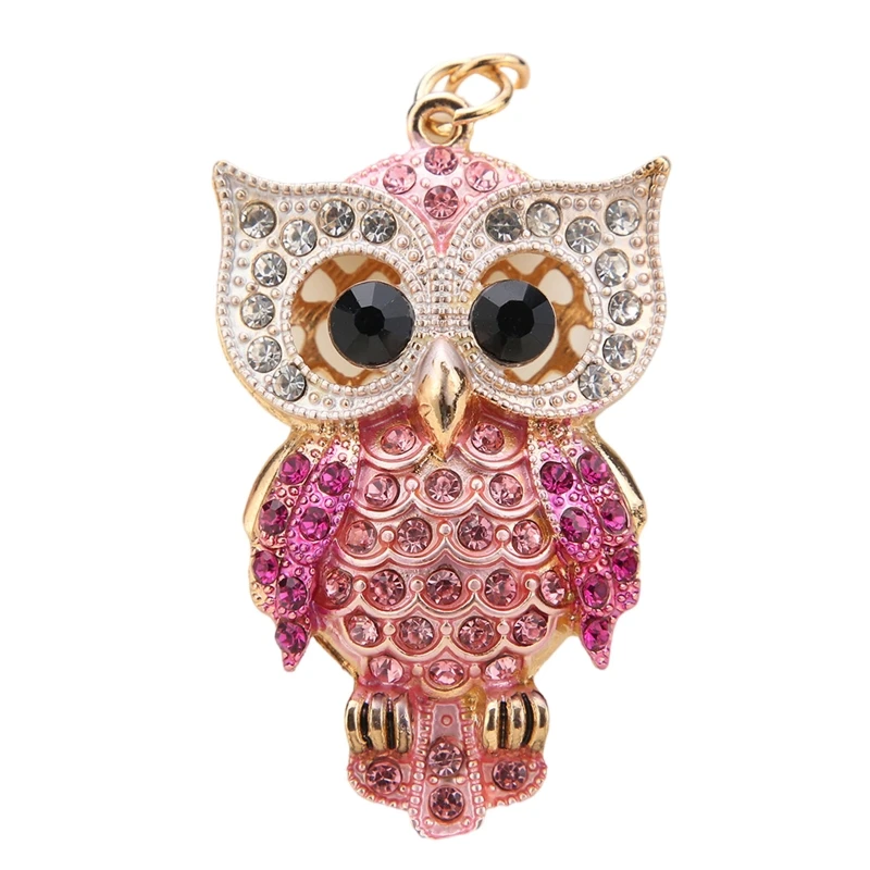 Брелок Стразы со сверкающими кристаллами в виде милой совы ювелирные изделия