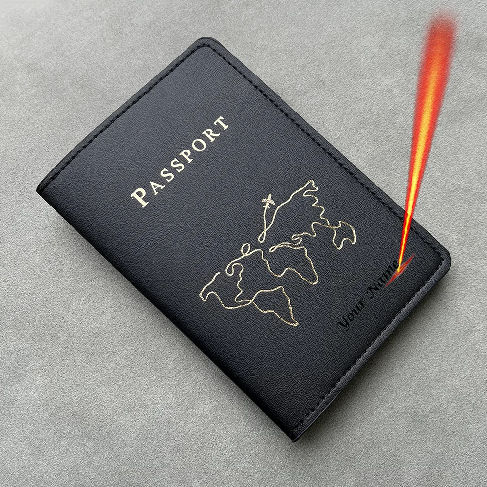 Global Personalised Travel Wallet Passport Cover and Luggage Tag with Names Unique Engraved Passport Holder for Couples