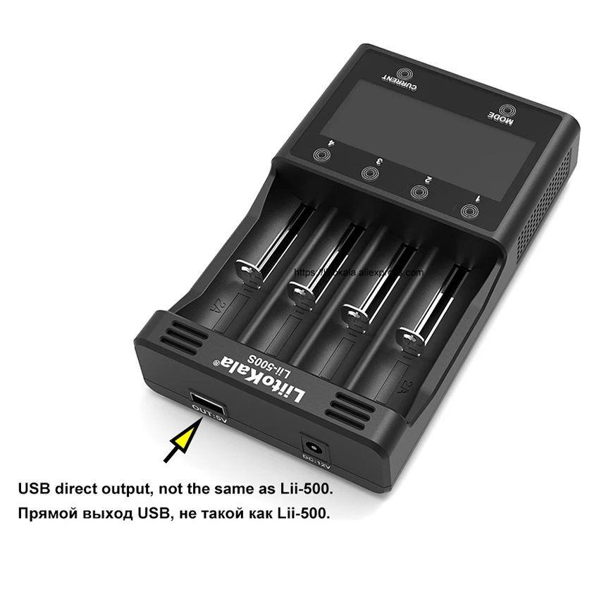 Liitokala Lii-500S Зарядное устройство для аккумуляторов 18650 3.7V 1.2V 18350 18500 21700 14500 26650 AA/AAA NiMH Lithium.