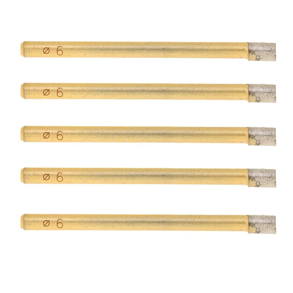 

5 pieces 6mm Diamond Hole-Saw Tile Ceramic Porcelain Glass Marble Drill Bit Cutter