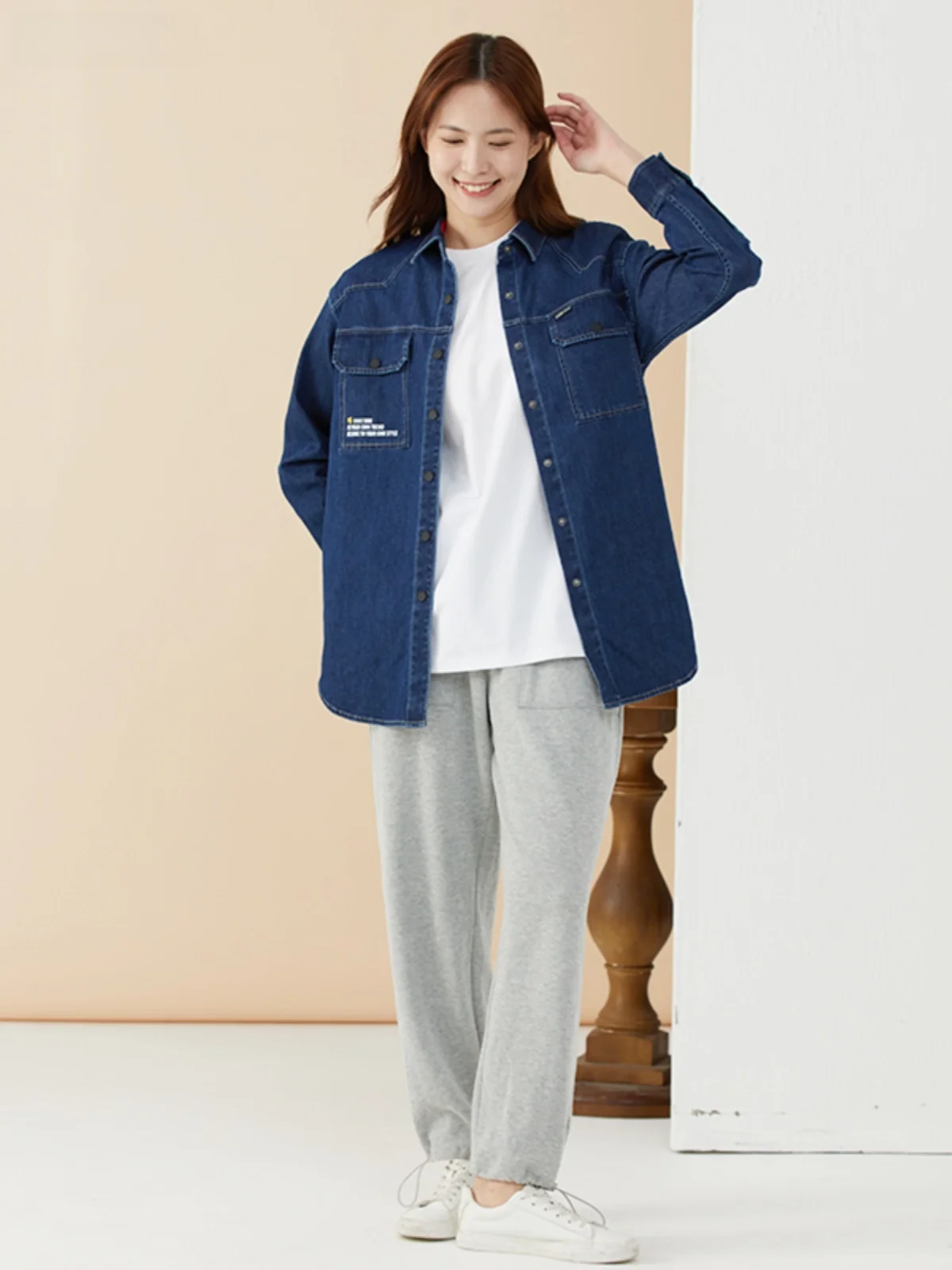 [Мягкая хлопковая эластичная] Boston 2024 весенне-осенняя новая женская длинная