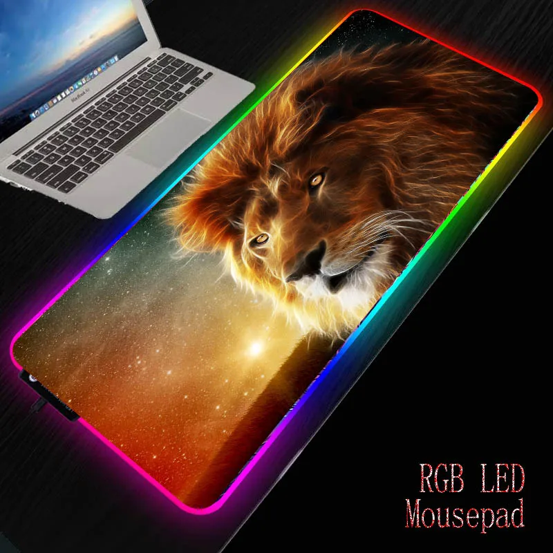 

MRGBEST Animals Fractal Lion Large Mouse Pad Computer Gaming Mousepad Anti-slip Natural Rubber with Locking Edge Gamer Mouse Mat