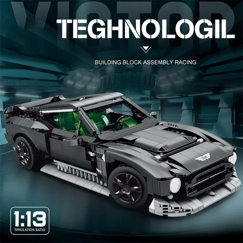 

Free Shipping Black Green Technic 1638 Pcs Plastic Model Racing Sport Car Duplo Speed Vehicle Technology For Children Diy Toys