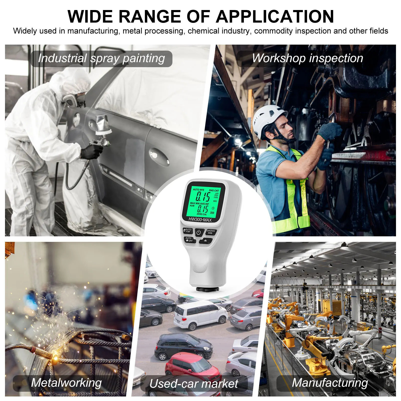 Профессиональный Автоматический Толщиномер 0-мк Для Измерения Пленки Покрытия