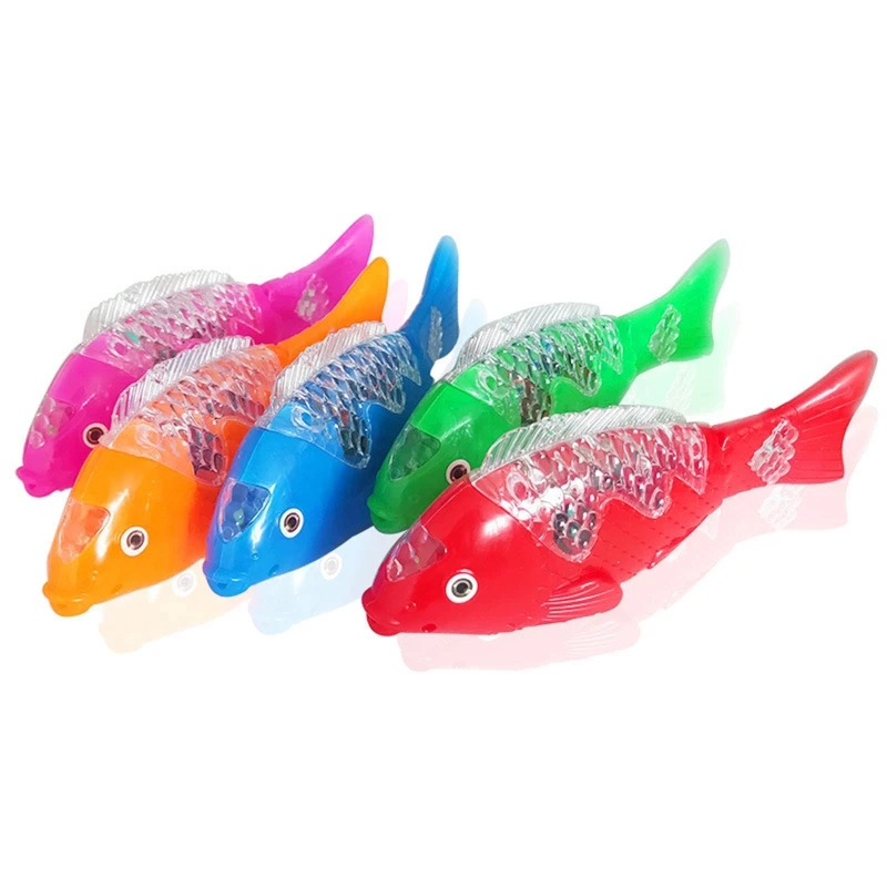 

Swing Fish Luminous Simulation Fish Spinning Circle LED Musical Toy w/ Projection for Children Festival Rave Rally Props