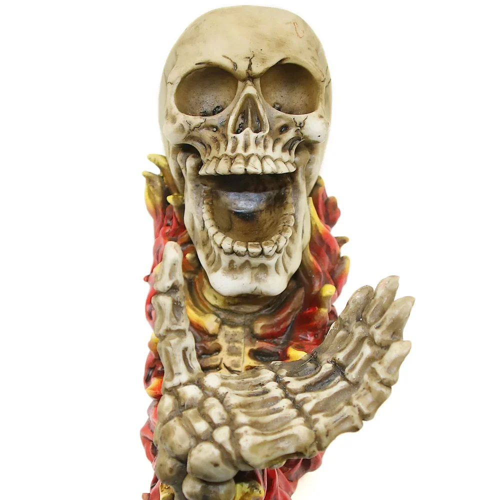 Держатель для винной бутылки фигурка черепа пылающего скелета злой череп