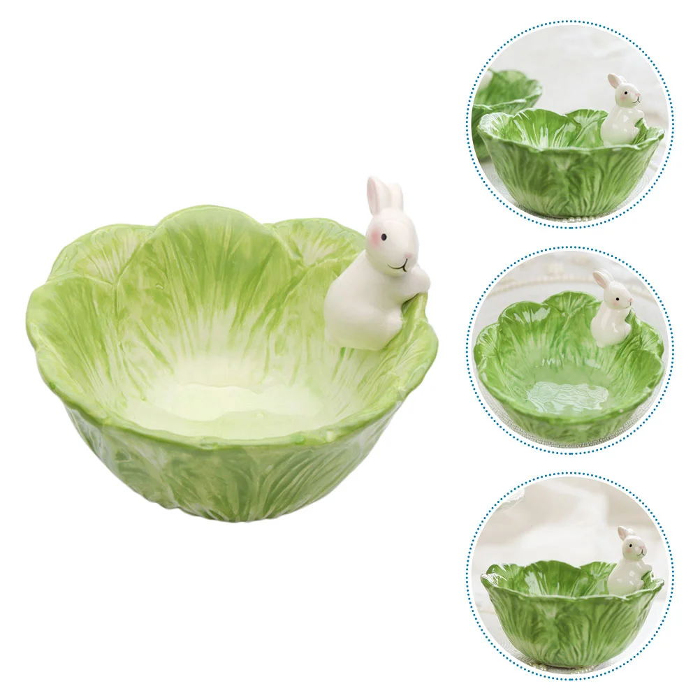 

Rabbit Cabbage Bowl Organic Yogurt Ceramic Cabbage Bowl Snack Easter Bunny Bowl Ceramics Children Tableware Student