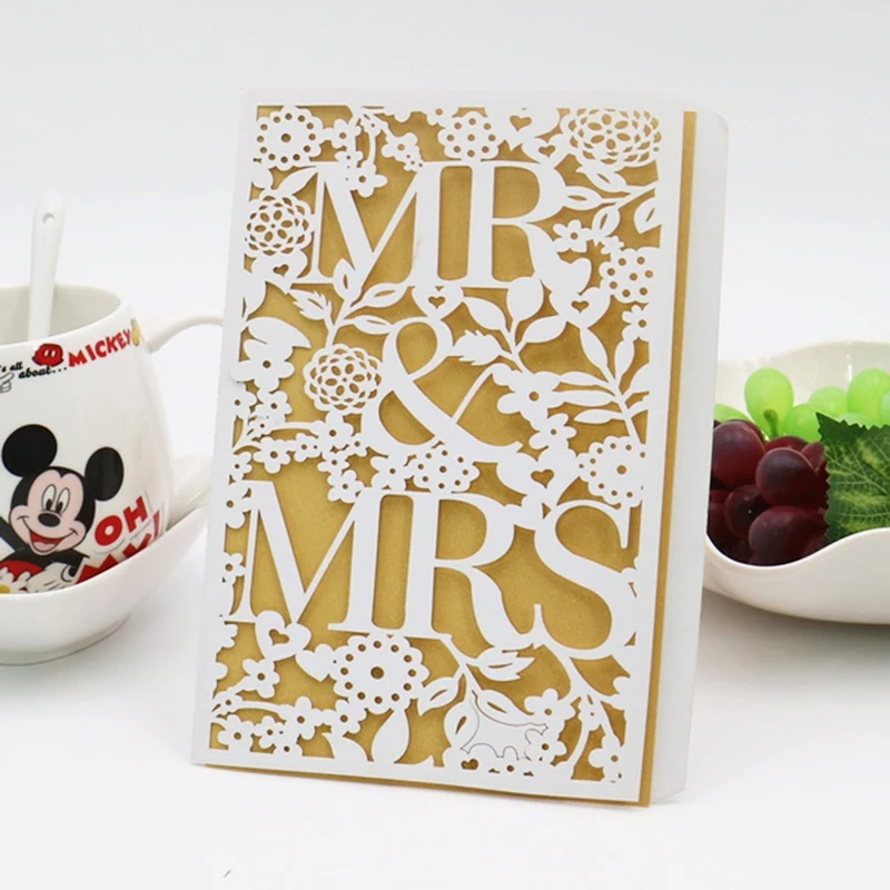 

100pcs MR&MRS Wedding Invitations Card Envelopes Pocket Greeting Cards Personalized Wedding Mariage Anniversary Party Favors
