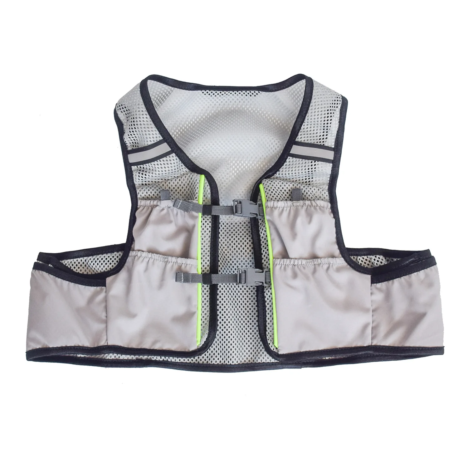 

Men Women Mini Backpack Vest with 4 Pocket Adjustable Gear Accessories for Walking Cycling Hiking Lightweight Reflective Vest
