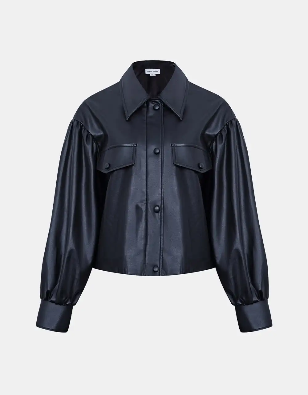 Vegan Leather Button Up Jacket