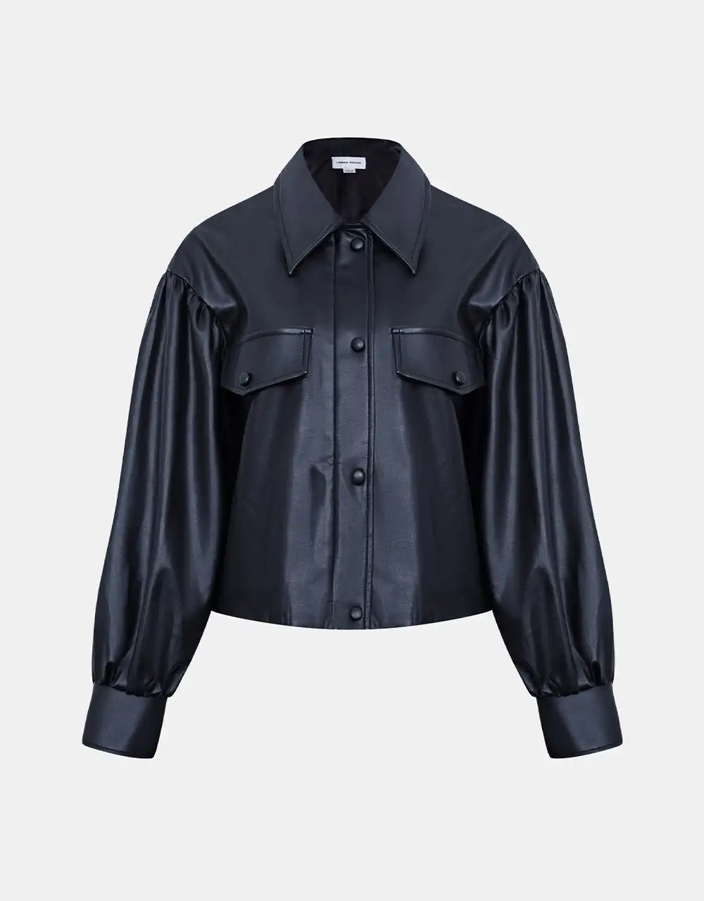 

Vegan Leather Button Up Jacket