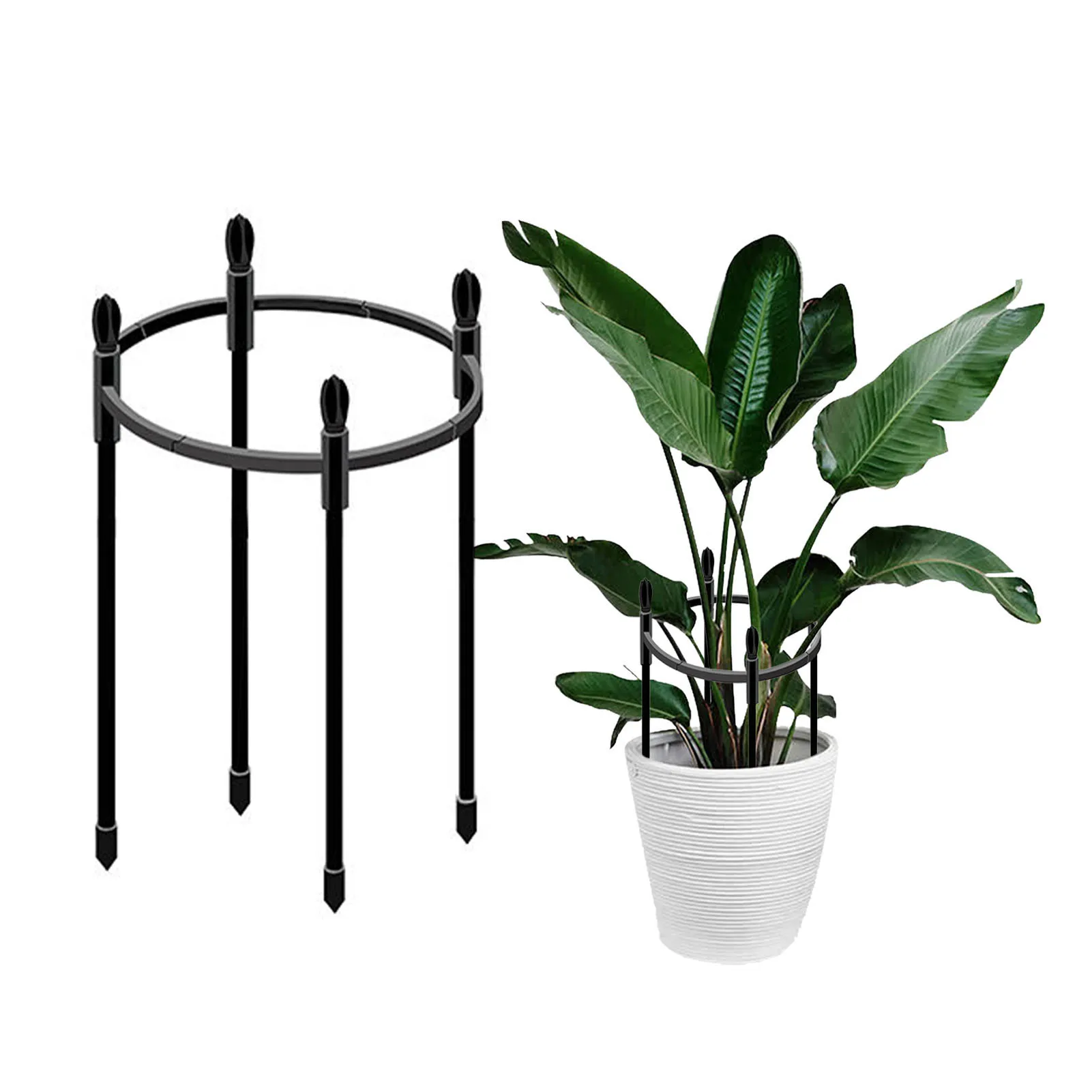 

Garden Supplies Plant Growth Support Stand Climbing Plant Diameter Weather-Proof Black Round Lightweight Garden Decoration