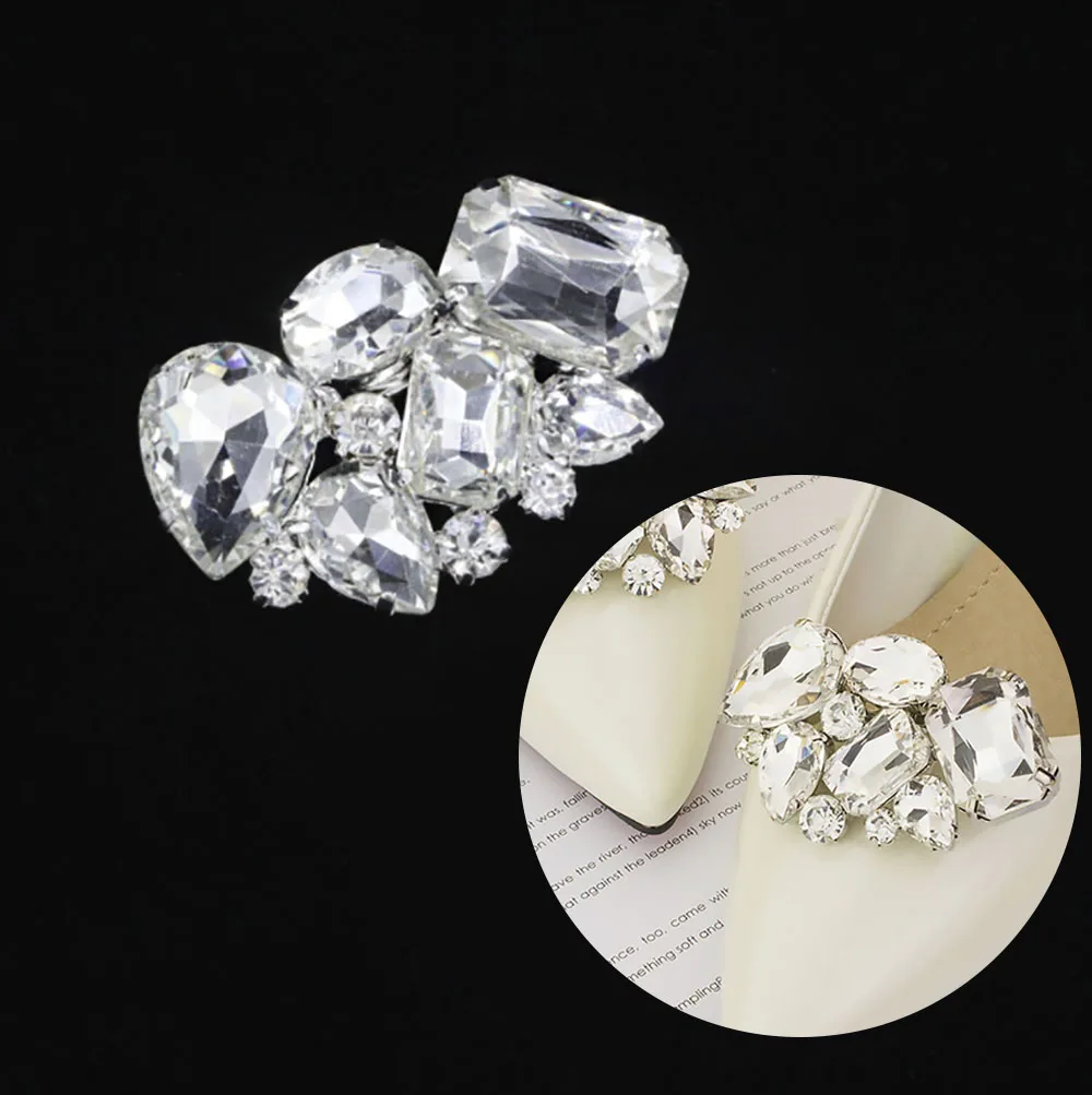 

2 Pair Popular Charm Shoe Clip Women's Glass Rhinestone Shoes Accessories Bridal Shoes Decorative Shoe Buckle Shoe Flower