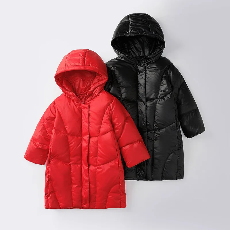 

Детский пуховик средней длины, на осень/зиму