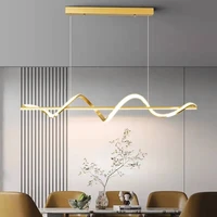 wavy line bar chandelier led nordic lights creative minimalist art kitchen chandelier home restaurant decor light fixtures