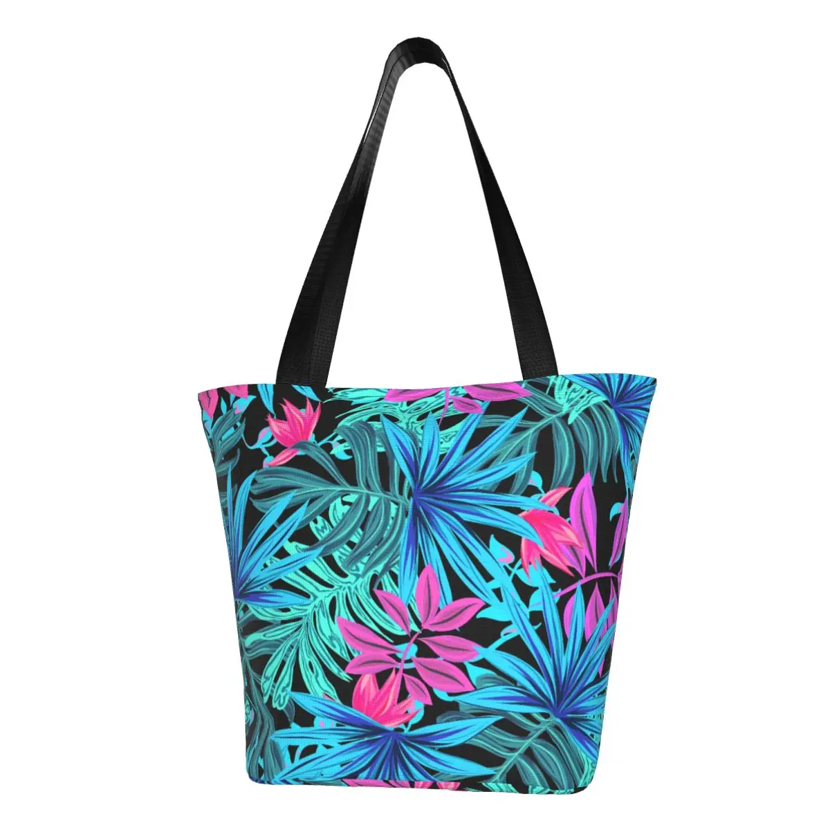 

Tropical Leaves Shopper Bag Hawaiian Print Handbags Lady Graphic Design Tote Bag Reusable Cloth Beach Shopping Bags