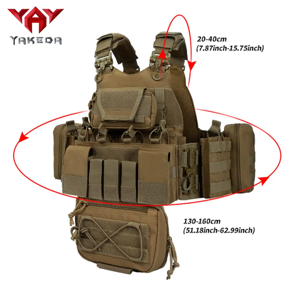 Фото YAKEDA Тактический жилет Plate Carrier 1000D нейлоновый быстросъемный лазерный режущий модульный легкий охотничий жилет CS №4