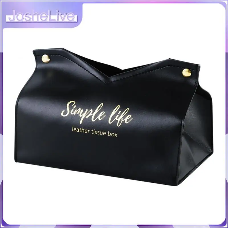 

Fashionable And Creative Leather Tissue Box Tissue Box Drawer Box Leather Pu Household Tissue Box Bedroom Girl Paper Drawer