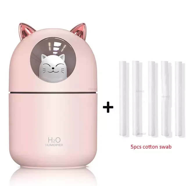 New in USB Air Humidifier Ultrasonic Cool Mist Maker Fogger with Colorful Lamp Cute Cat Mini Aroma Diffuser Humidificador Difuso
