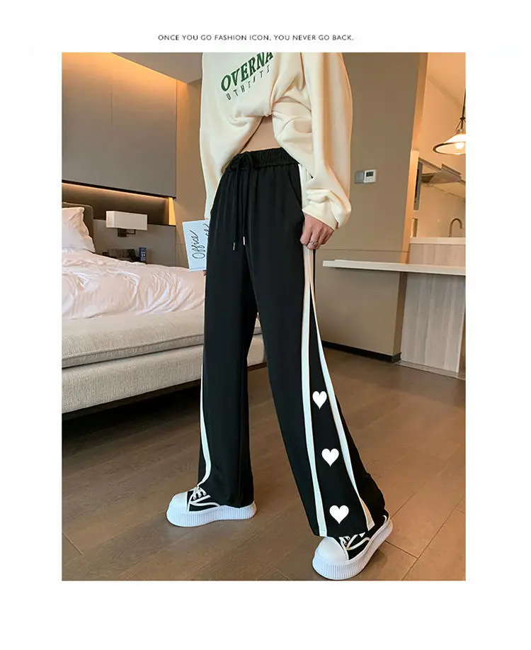 Черные брюки летние тонкие повседневные спортивные женские широкие с эластичным