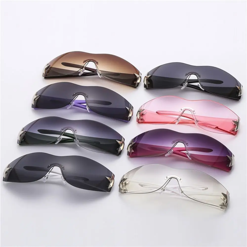 Rimless Punk One Piece Sunglasses Goggle New Y2k Luxury Brand Sports Shades Sun Glasses UV400 Female Designer Five Star Eyewear 5 Rimless Punk One Piece Sunglasses Goggle New Y2k Luxury Brand Sports Shades Sun Glasses UV400 Female Designer Five Star Eyewear 5