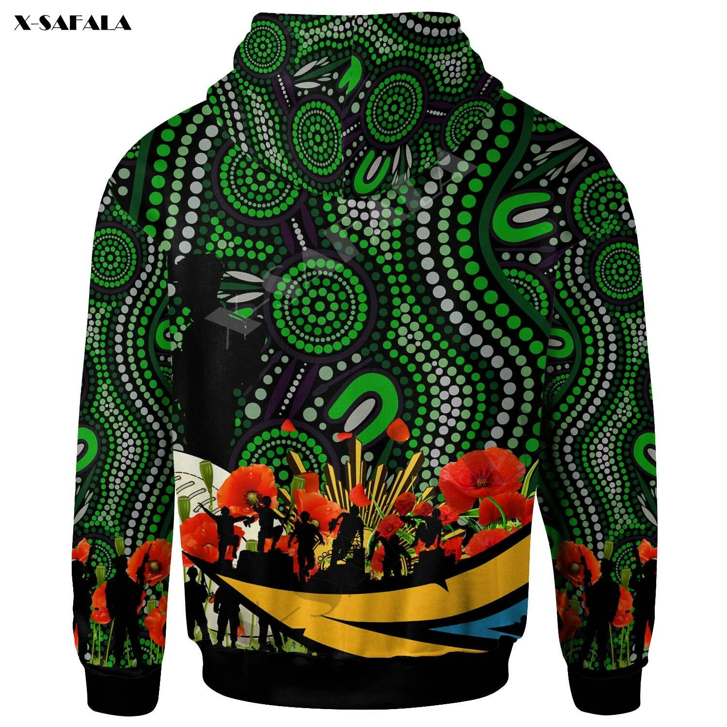 Eels Australia Anzac Day Lest We забудьте 3D печать на молнии Толстовка мужской пуловер свитшот