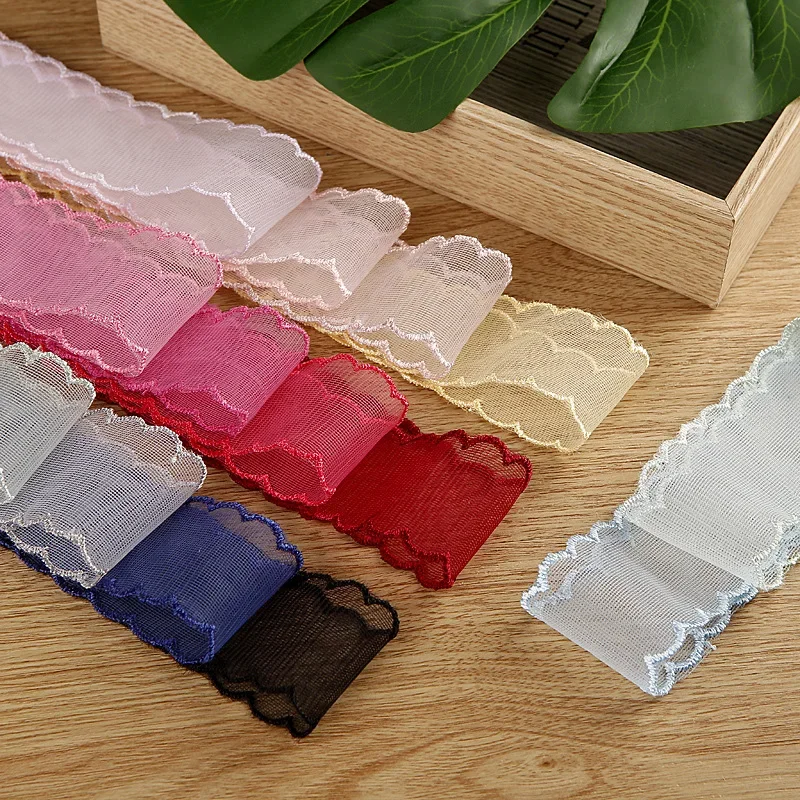 Кружевная Тюлевая лента с оборками материалы для рукоделия одежды шапки цветов