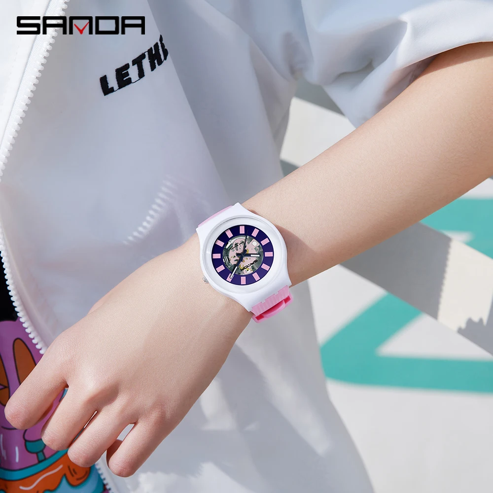 SANDA Digital Watch Couple Woman Waterproof Sport Wristwatch Luxury Goods Gift Men Construction Sets Of Watches For Him And Her