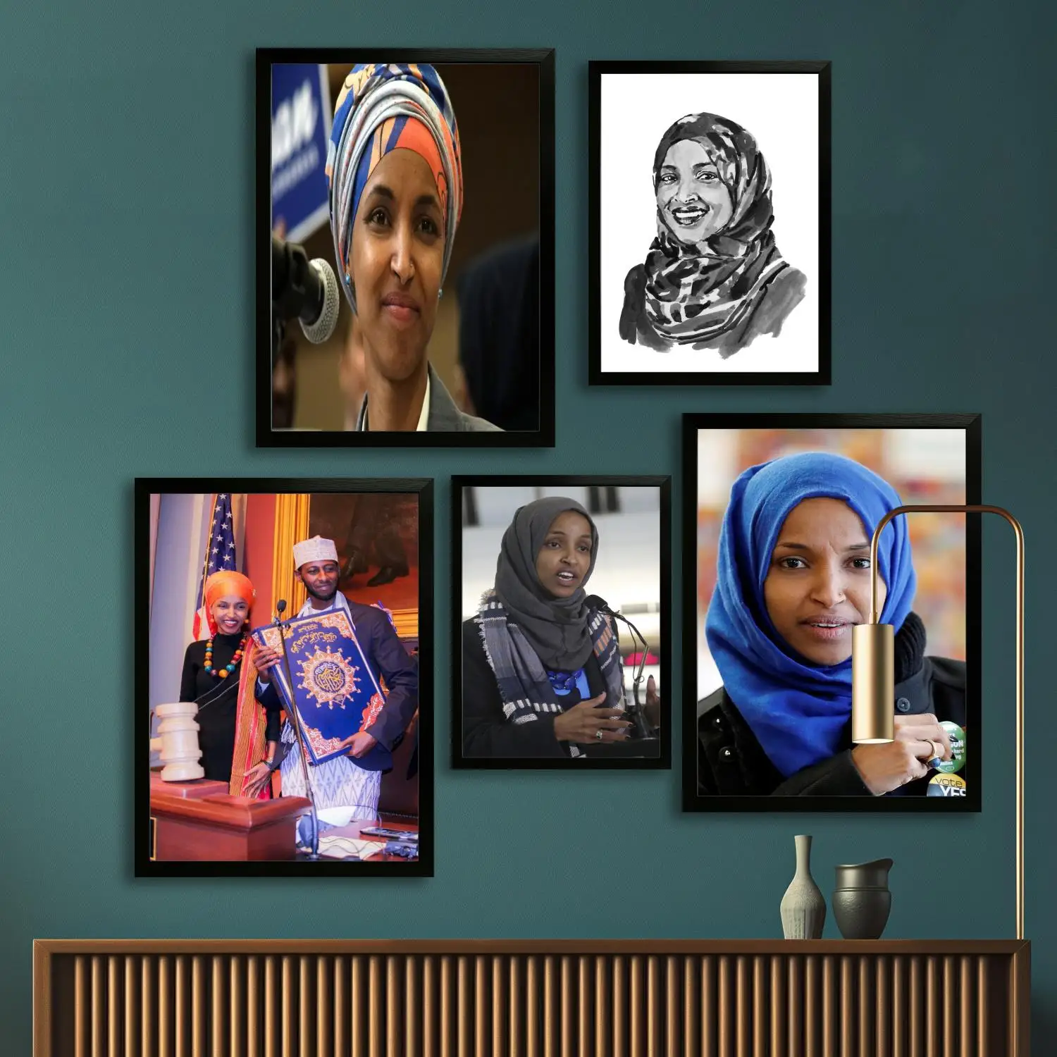 Ilhan omar холст художественный постер и настенное искусство печать с изображением