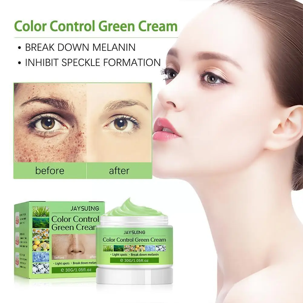 

30g Color Control Light Spot Green Cream Whitening Pigment Spot Bright Black Cream Removal Freckle Melanin Cream Spot V2K5